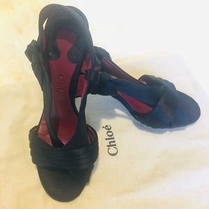 Chloe Satin Sling Back Heel Sandal